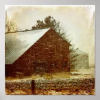 Winter Storm Barn Poster