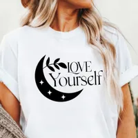 Boho Love Yourself Crescent Moon Inspirational  Tri-Blend Shirt