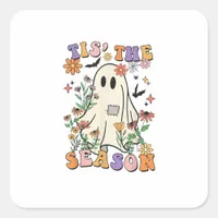 Tis The Season Retro Halloween Party Funny Trendy Square Sticker