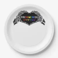Month Skeleton Heart Hands LGBTQIA  Paper Plates