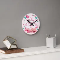 Be My Valentine Personalized Wall Clock