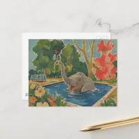 Beautiful Elephant in the pool Postcard