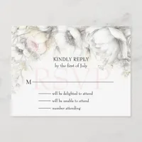 RSVP Classic Modern Ivory and Blush Floral  Postcard