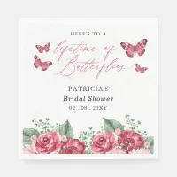 Burgundy Lifetime of Butterflies Bridal Shower Napkins