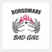 Bgm Bad Girl II Skeleton Heart Hands Edgy Vibe Square Sticker