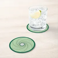 Paper Coaster - Green Optical Illusion Spiral