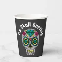 Decorated Abstract Skull paper cups