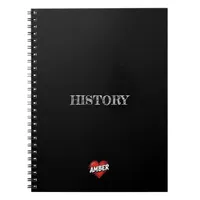 Amber Heart Black Notebook