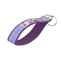 Flowers in Purple and Blue Artistic  Wrist Keychain