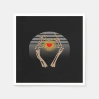 Skeleton Hands Making A Heart Classic Napkins