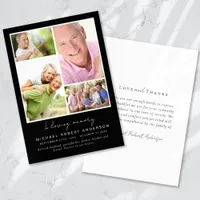 In Loving Memory Four Photo Collage Funeral Thank You Card