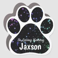 In Loving Memory Paw Print Pet Memorial Car Magnet