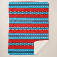 Southwest River Canyon Red and Turquoise Large Sherpa Blanket
