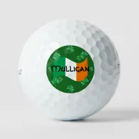 Irish Flag with Shamrocks Personalized Golf Balls