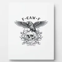 F-Caw-F Funny Crow Halloween Vintage Design Plaque