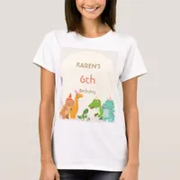 Whimsical Dinosaur Princess Birthday T-Shirt