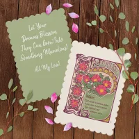 Vintage Pink Flower Encouragement and Dreams Card