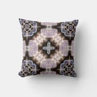 Dark Lilac Crystal Diamond Glow Geometric Cushion