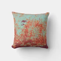 Cracked Rust Peeling Paint Throw Pillow