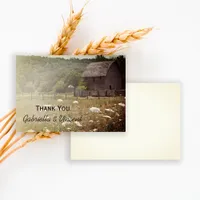 Weathered Barn Country Wedding Thank You Note Invitation