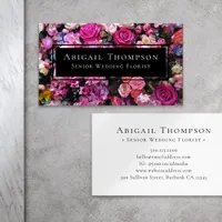 Modern Pink Flowers Florist Flower Shop Business Card