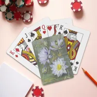 Ellis Rowan Blue White Water Lily Vintage Flowers Poker Cards