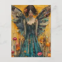 Angel Mixed Media Collage Postcard