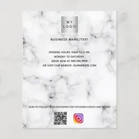 Marble business logo qr code instagram custom text flyer