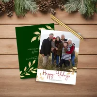 Budget Elegant Happy Holidays Gold Foil Photo