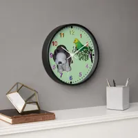 Clock - Basset hound and Bird