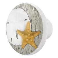 Beach Driftwood Starfish Sand Dollar Ceramic Knob