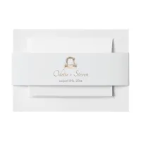 Simple Beach Wedding Minimalist Arch Invitation Belly Band