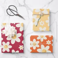 Retro Daisy Wrapping Paper Sheets | Groovy Floral 