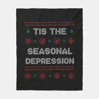 Tis Seasonal Depression Meme Quote Fleece Blanket