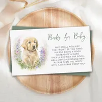 Watercolor Puppy Dog Baby Shower Book Request Enclosure Card