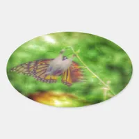 Butterfly Oval Sticker