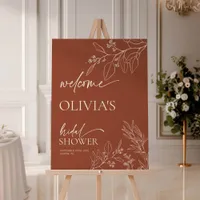 Rust Terracotta Welcome Bridal Shower Sign