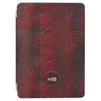 Red Snakeskin Leather Print Embossed Monogram iPad Air Cover