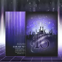 Disco Lights Sweet 16 Violet ID777 Invitation