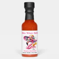 Older Wiser Hotter Hot Pink Flamingo Birthday  Sauces