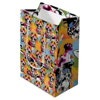 Cute colourful Giraffa with sunglasses splash Medium Gift Bag