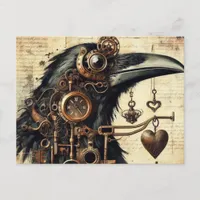 Steampunk Raven Postcard