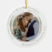 First Christmas Married as Mr & Mrs Photo Ceramic Ornament