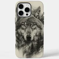 Wolf portrait in a tranquil forest iPhone 16 pro max case