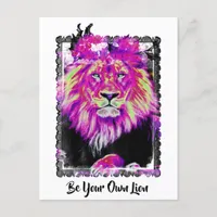 *~* Artsy AP23 Artistic Painting Abstract LION Postcard