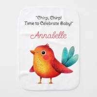 Bird-Themed Baby Shower Cute Watercolor Baby Burp Cloth