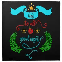 And To All A Good Night Christmas, Typography, ZSG Cloth Napkin