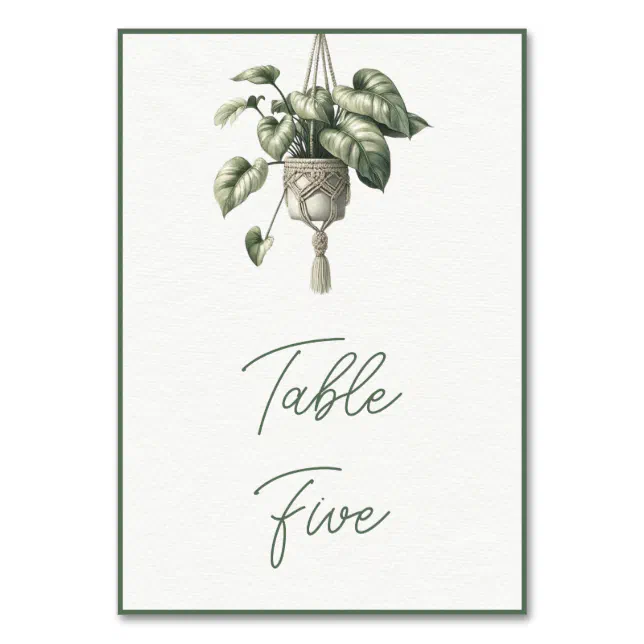 Philodendron: Boho Chic Botanical Greenery Plant Table Number