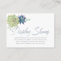Watercolor Succulents Baby Shower Display Shower Enclosure Card