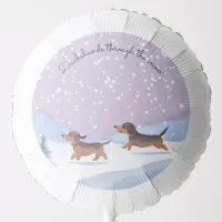 Cute Sausage Dogs Dachshunds In Snow Christmas Balloon